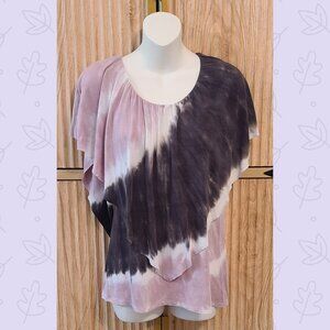Juicy Couture Tie Dye Draped Flutter Sleeve Top - Size M
